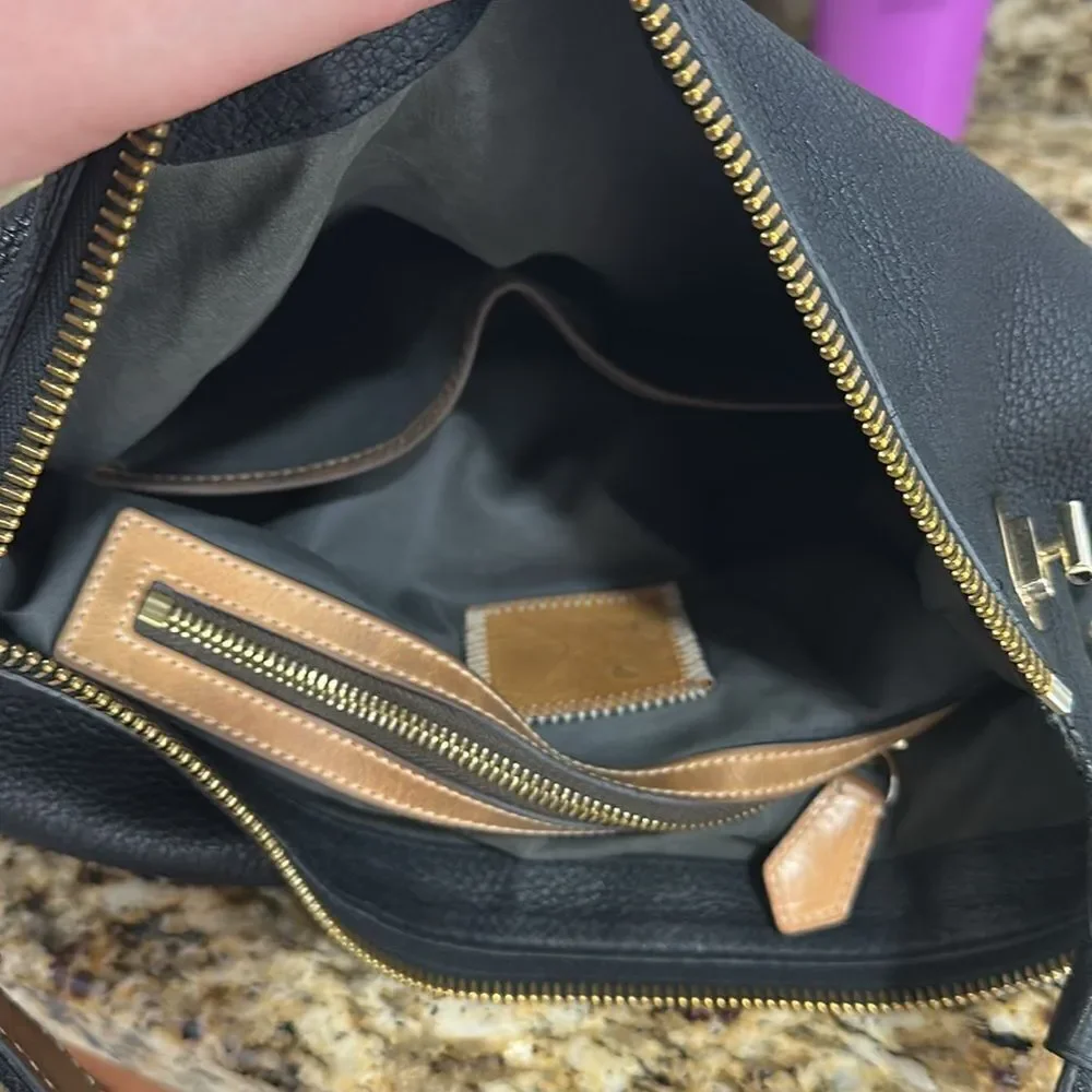 Reed Krakoff Black Leather Gold Tone Hardware Hobo Bag